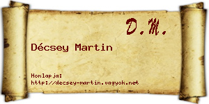 Décsey Martin névjegykártya