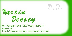 martin decsey business card